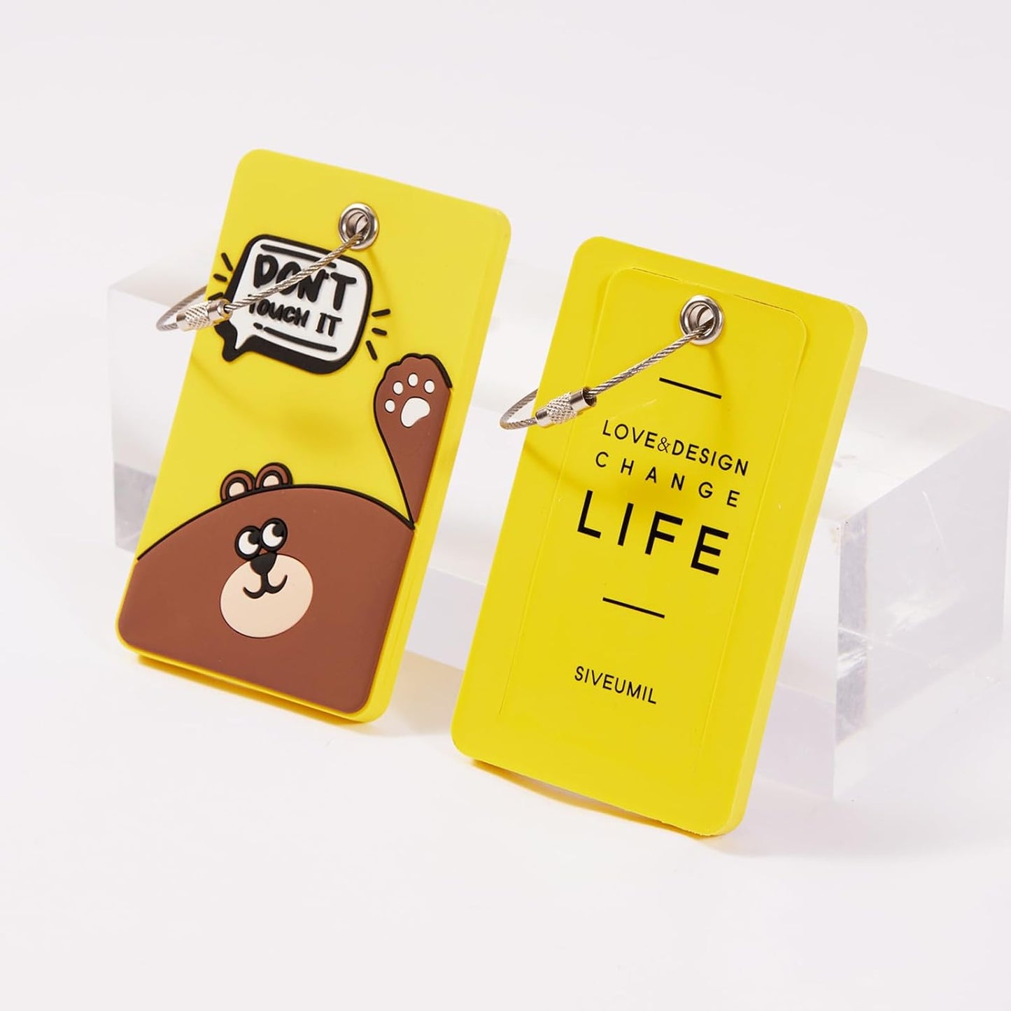 1pcs 2303 Bright Silicone Luggage tag (Yellow)