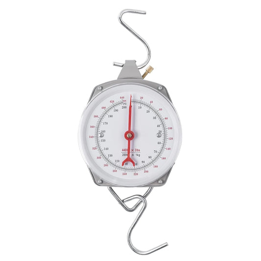 Mechanical Hanging Scales 440lb/200kg, High Accuracy Large Display Spring Dial Weight Scale Big Game Scale for Kitchen Fishing Hunting Farms