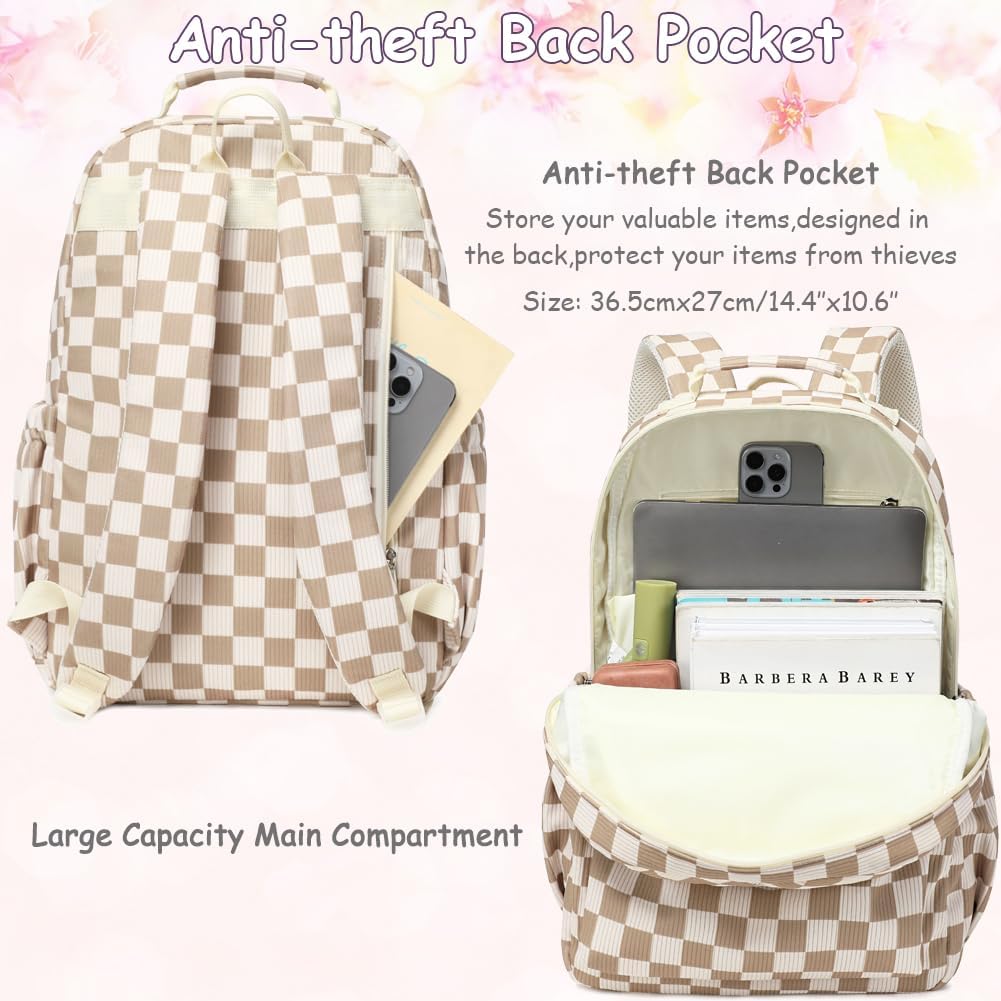 Meisohua School Backpack for Teen Girls Kids Bookbags Elementary High School Bags Corduroy Laptop Bag for Girls Women 17 inch Travel Daypacks