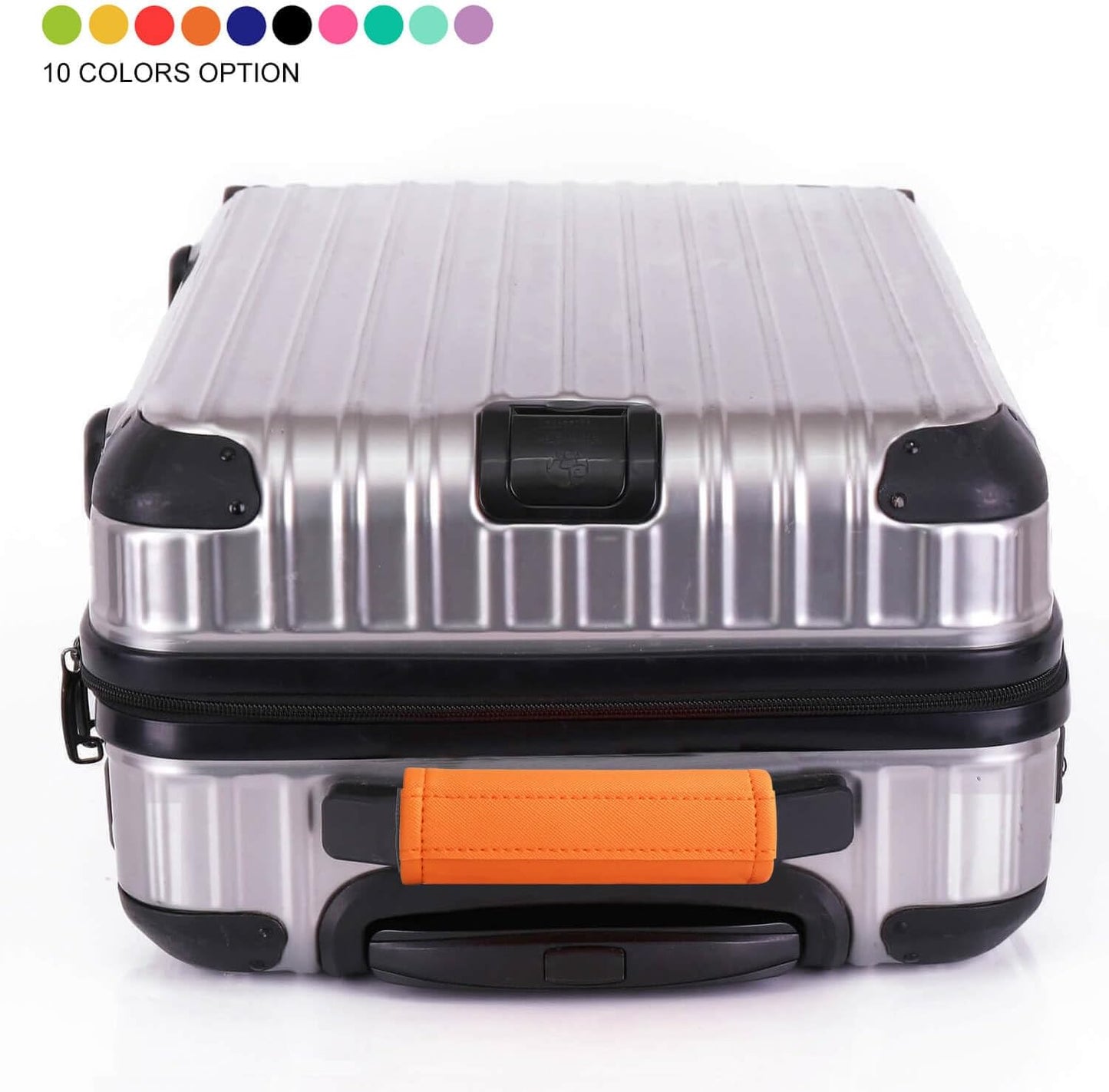 Luggage Handle Wrap 5 Pack-Leather Luggage Handle Wraps for Suitcase/Handbag/Duffel Bag/Car Bright Luggage Identfier/Handle Covers/Grips Luggage Accessories for Travel 3.0 (Orange)