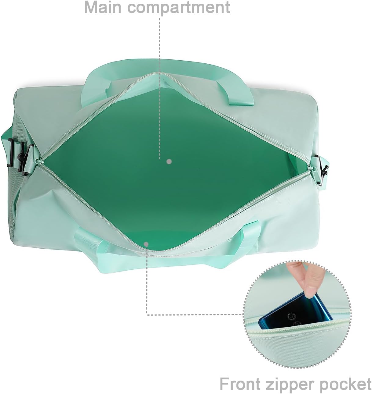 Small Gym Bag Duffel Bag for Women Men Fitness Sports Bag Workout Adjustable Detachable Shoulder