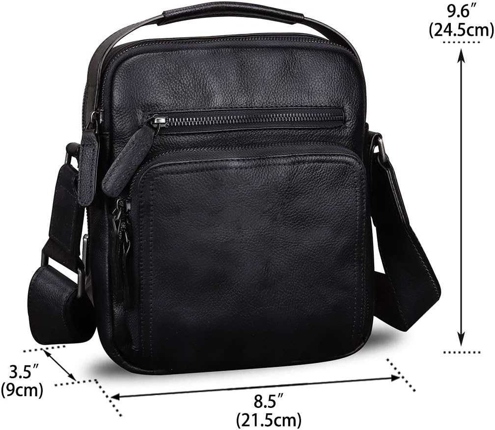 Genuine Leather Purse and Shoulder Bag for Men Vintage Real Leather Messenger Bag Handbag Crossbody