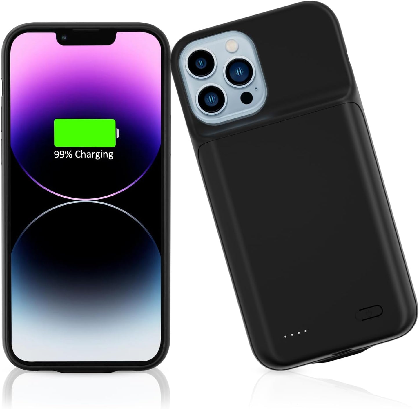 Gladgogo Battery Case for iPhone 14 Pro Max, Powerful 8500mAh Portable Protective Charging Case Charger Cover Rechargeable Extended Battery Pack Compatible with iPhone 14 Pro Max (6.7 inch) - Black