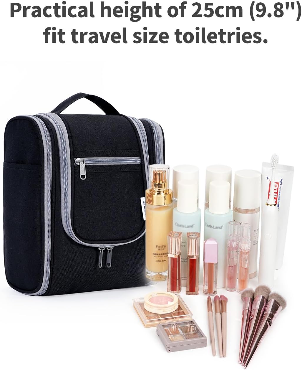 Narwey Small Hanging Travel Toiletry Bag Cosmetic Make Up Organizer for Women and Men (Medium