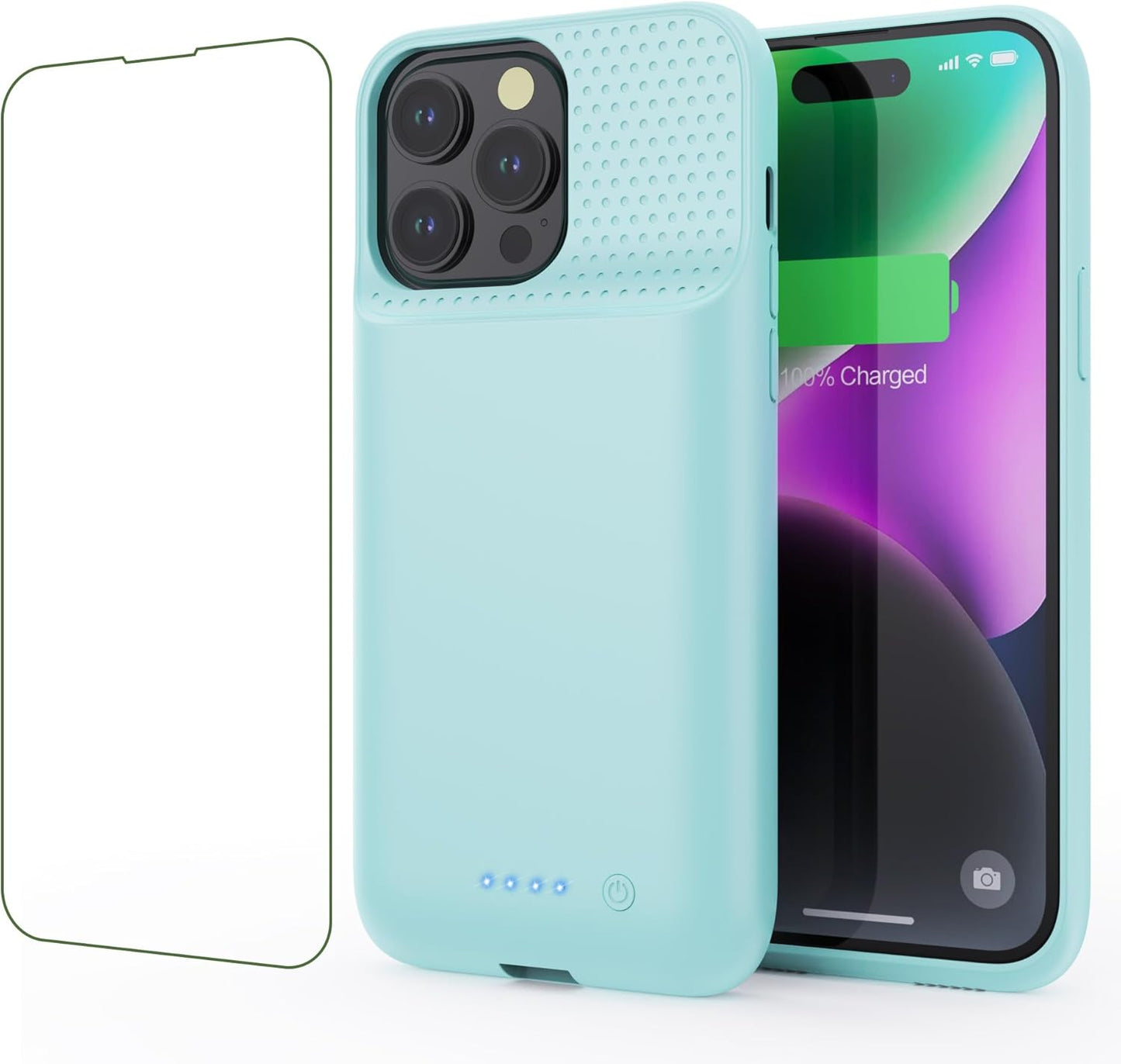 Battery Case for iPhone 14 Pro Max/14 Plus/13 Pro Max, [2024 Upgraded] Ultra-Slim 8600mAh Portable Extended Charger Case for iPhone 14 Pro Max, 14Plus, 13Pro Max Charging Case (6.7inch),Green