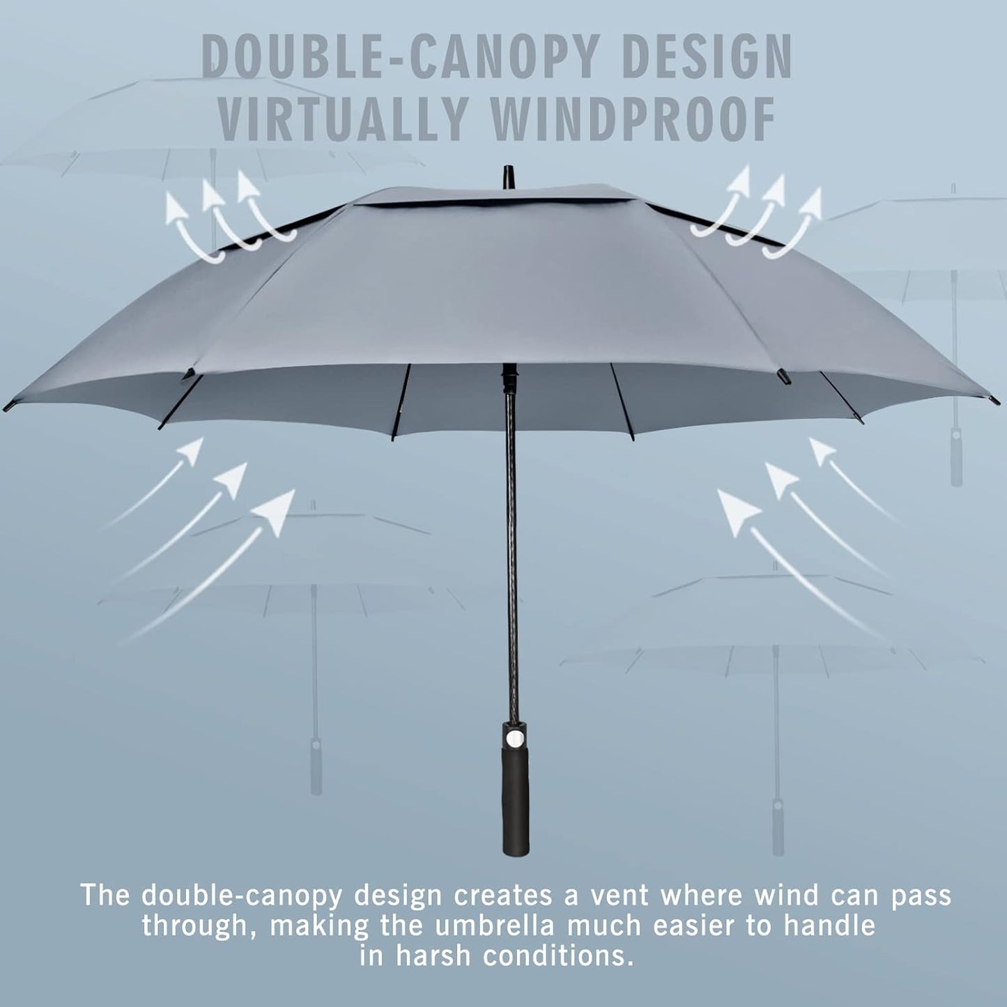 ZOMAKE Golf Umbrella Windproof, Extra Large Oversized Heavy Duty Double Canopy for Rain, Sports