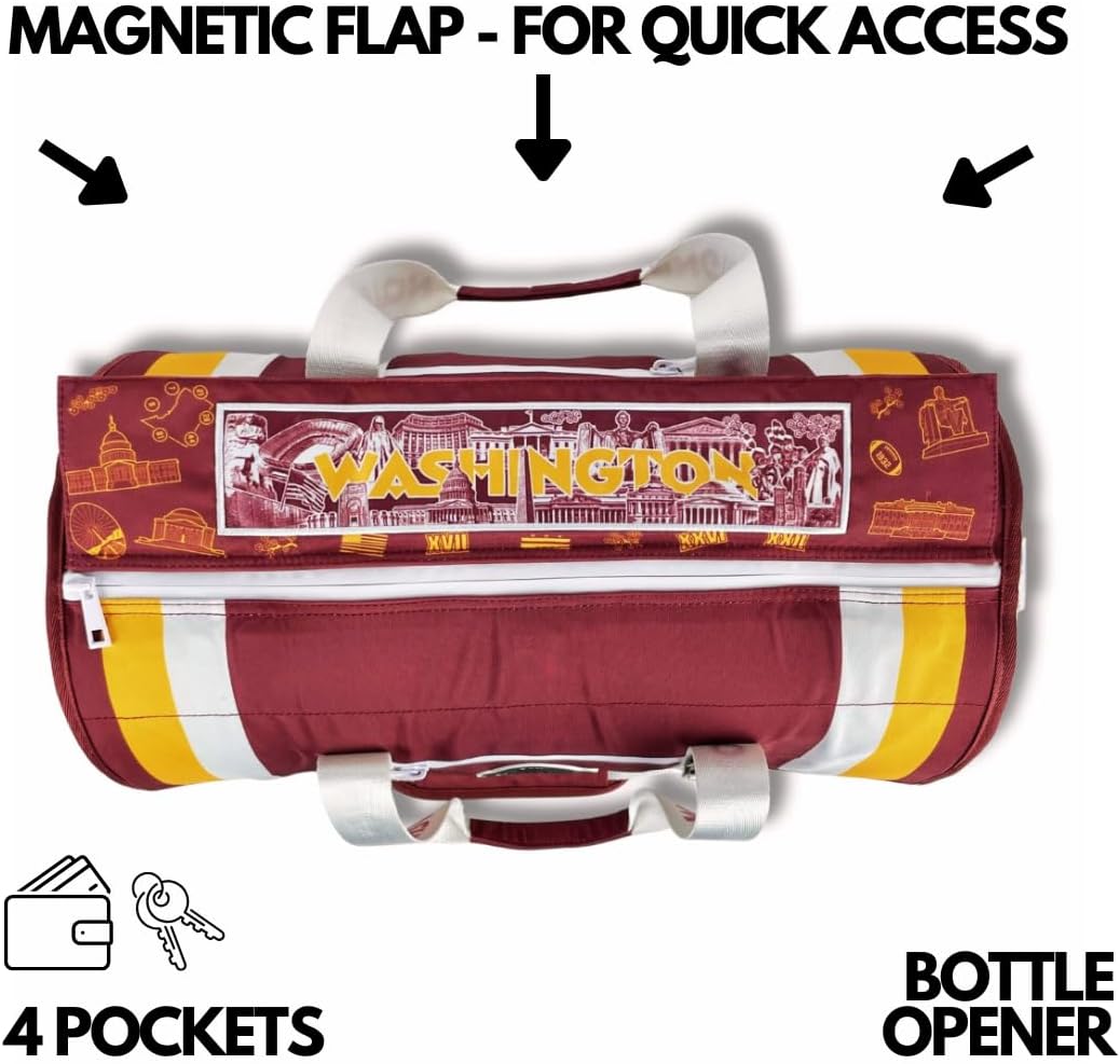 Varsity Cooler Washington Travel Party Duffel & Cooler – 30 Can Leakproof Insulated Tote Bag, Waterproof Soft compartment for Tailgating, Golf, Beach, Carry-On Luggage & Outdoor Sports