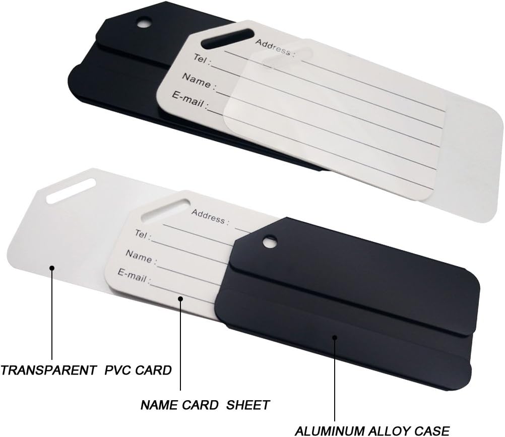 Aluminum Luggage Tags, Luggage Tag Holders for Travel Luggage Baggage Identifier by Ovener (7Pack Mutilcolor)