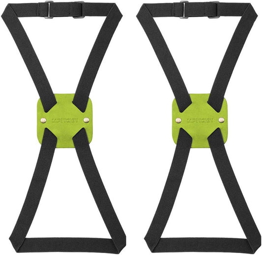 Luggage Straps for Suitcases, Travel Belt for Luggage Over Handle, Adjustable High Elastic Luggage Straps for Suitcases TSA Approved for Connecting Your Luggage (2 Pack Green)