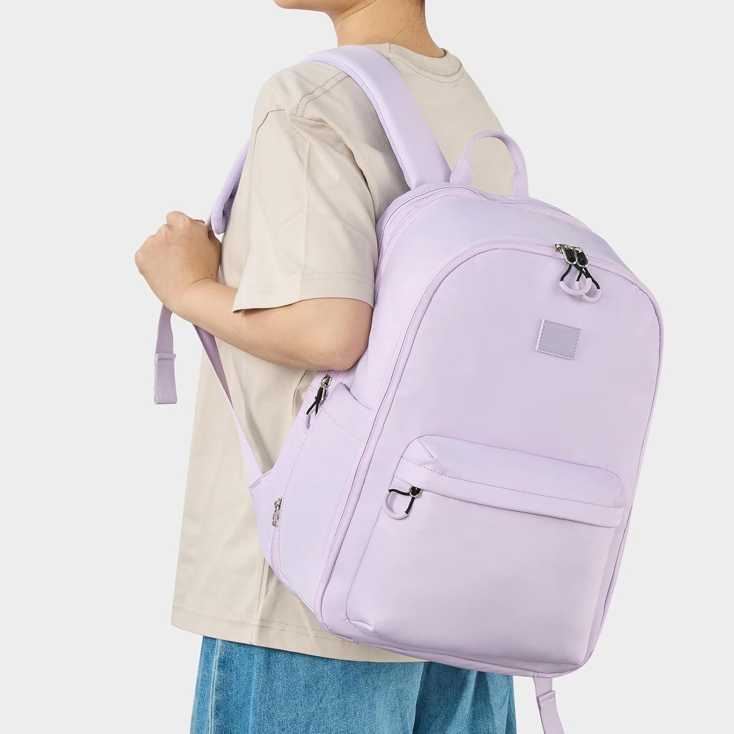 Hanke Expandable Travel Backpack for Women Men, 30L Carry On Backpack Flight Approved, Water Resistant Personal Item Travel Bag Fits 15.6 Inch, Dry & Wet Pocket Weekender Daypack, Taro Purple