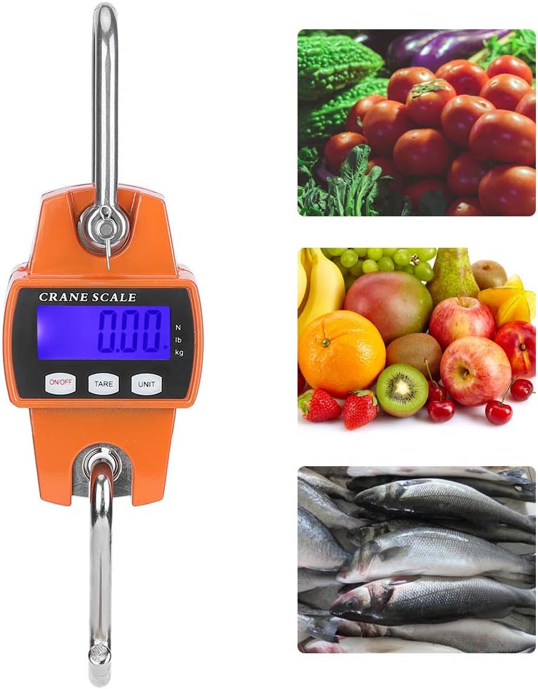 Tyenaza Hanging Scales, 300KG Industrial Crane Scale LCD Digital Electronic Hook Hanging Weight Scale for Large Luggage