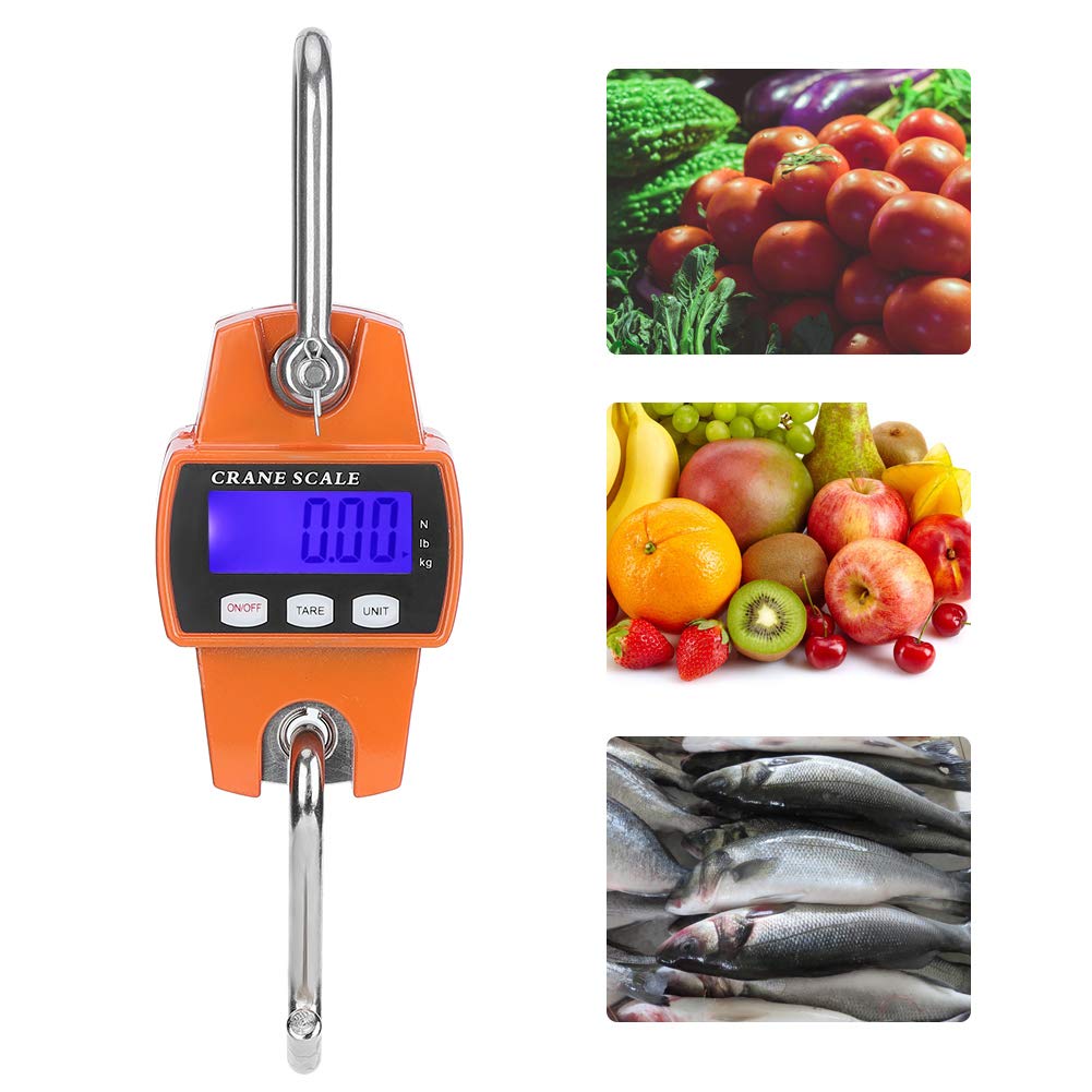 Digital Hanging Scale, 300KG Industrial Crane Scale, LCD Electronic Hook Hanging Weight Scale Heavy Duty for Large Luggage