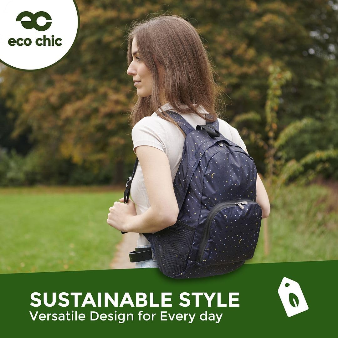 ECO CHIC Hiking Lightweight Packable Backpack - Foldable Daypack for Travel & Hiking & Outdoor
