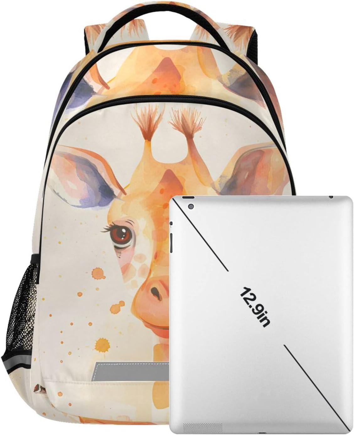 Giraffe Brown Backpack for Boys Girls Elementary School Bag Kids Bookbag Travel Rucksack
