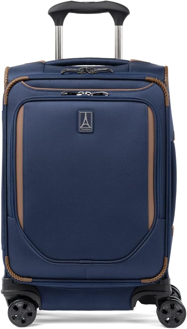 Travelpro Crew Classic Lightweight Softside Expandable Carry on Luggage, 8 Wheel Spinner Suitcase