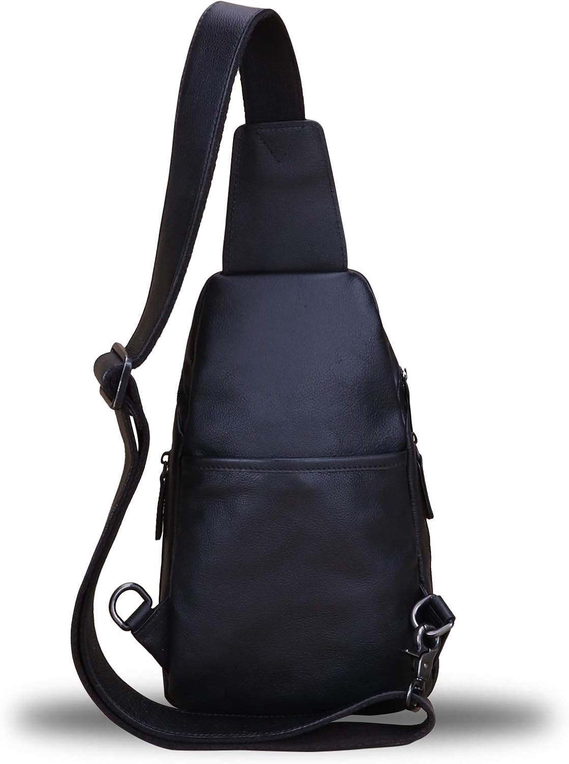 LRTO Genuine Leather Silng Bag for Women and Men Vintage Real Leather Sling Backpack Shoulder Crossbody Bag Chest Purse