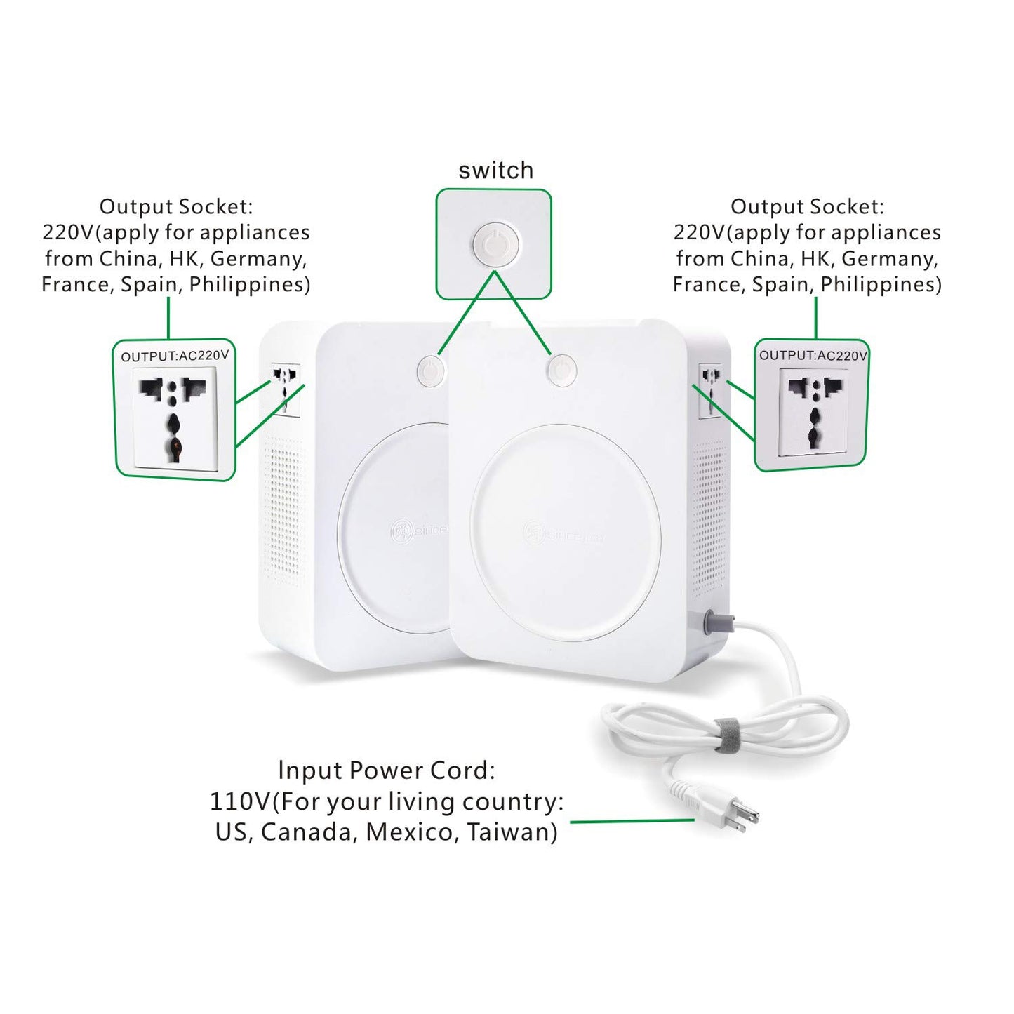 2000W Step Up Voltage 110V to 220V Converter Heavy Duty Power Converter 110v to 220v Power Transformer for Europe Asian Korea 220V-240V Appliances Use in US Canada Mexico