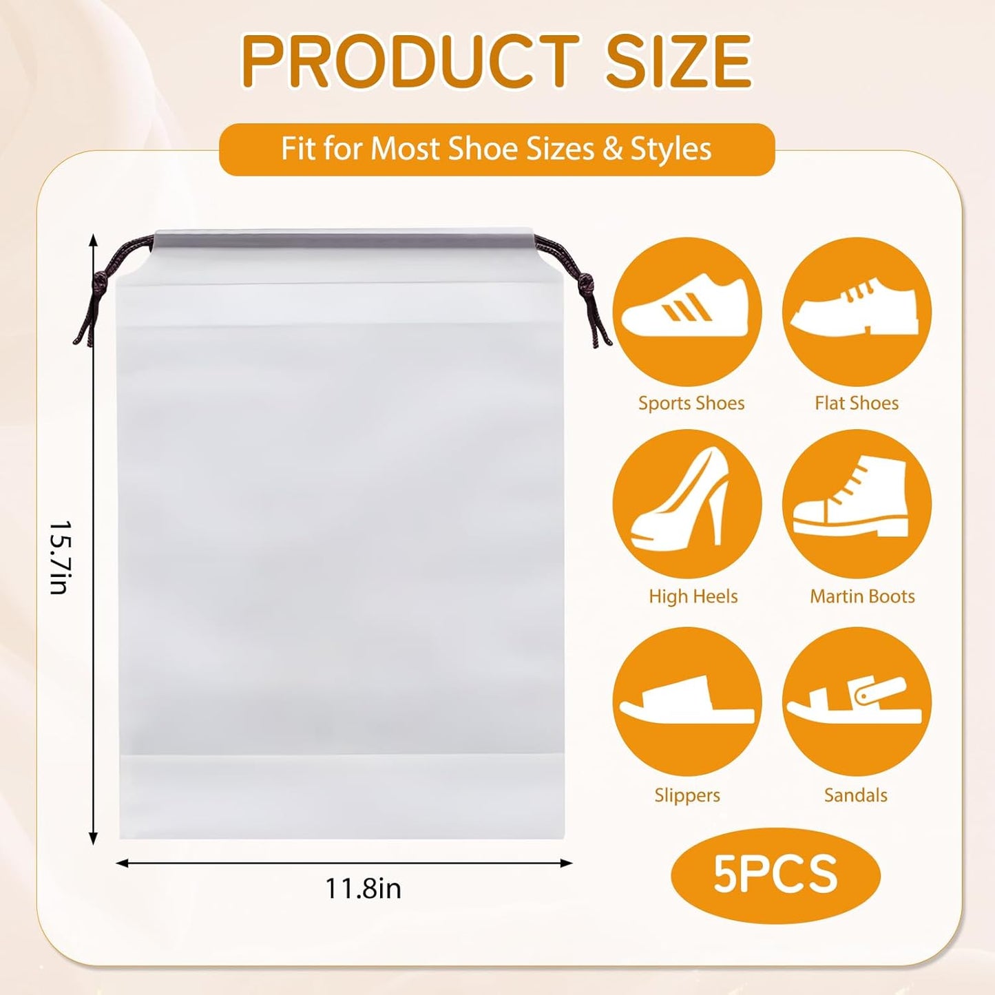 Shoe Bags for Travel, 15.7" x 11.8" Travel Shoe Bags for Packing, Large Waterproof Portable Travel Shoe Storage Bags Travel Essentials Women for and Men