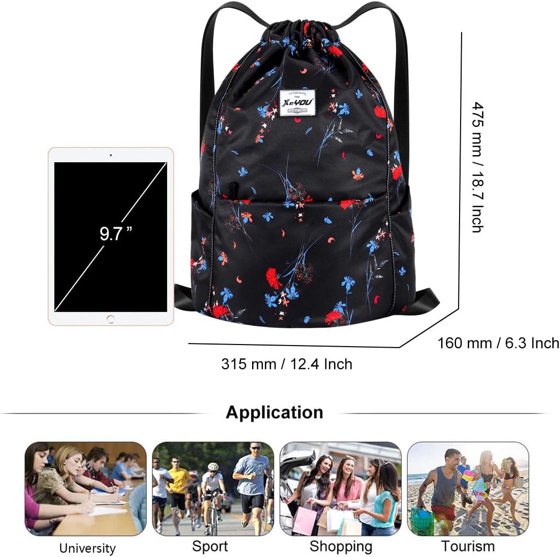 XEYOU Drawstring Sports Backpack Lightweight Gym Yoga Sackpack Shoulder Rucksack Casual Outdoor
