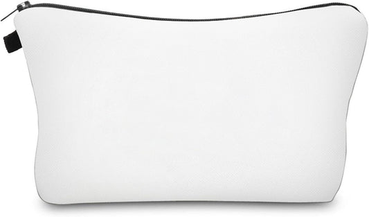 Cute Travel Makeup Bag Cosmetic Bag Small Pouch Gift for Women (Plain White)