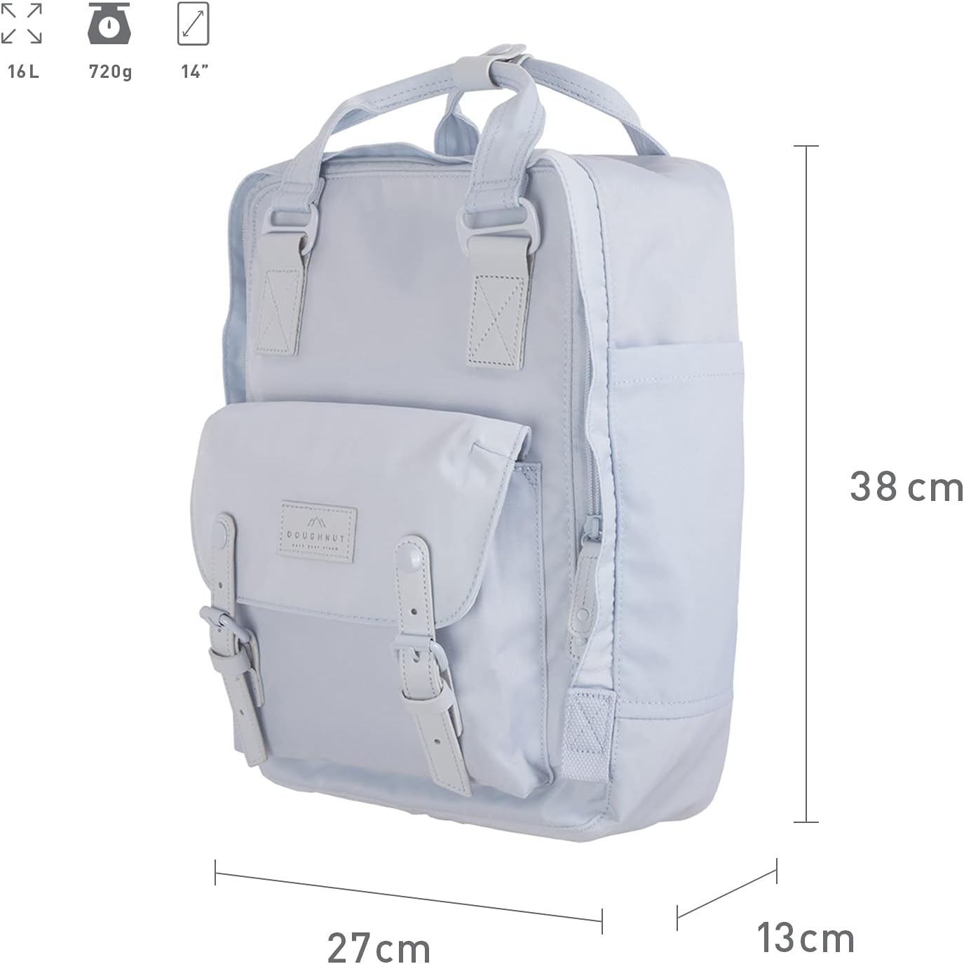 Doughnut Macaroon Pastel Series 16L Travel Backpack Ladies College Lightweight Commuter Casual Daypacks Bag Backpack (Blue Lotus)