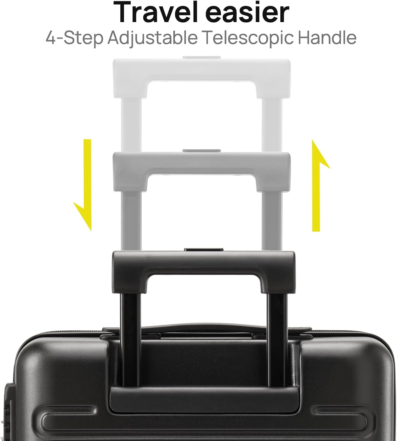 NINETYGO Large Checked Luggage 28 Inch, Checking In Luggage with Smooth Spinner Wheels, Expandable, Hard Shell PC+ABS Suitcase, Lightweight Travel Luggage, TSA Approved (Black, Andes)