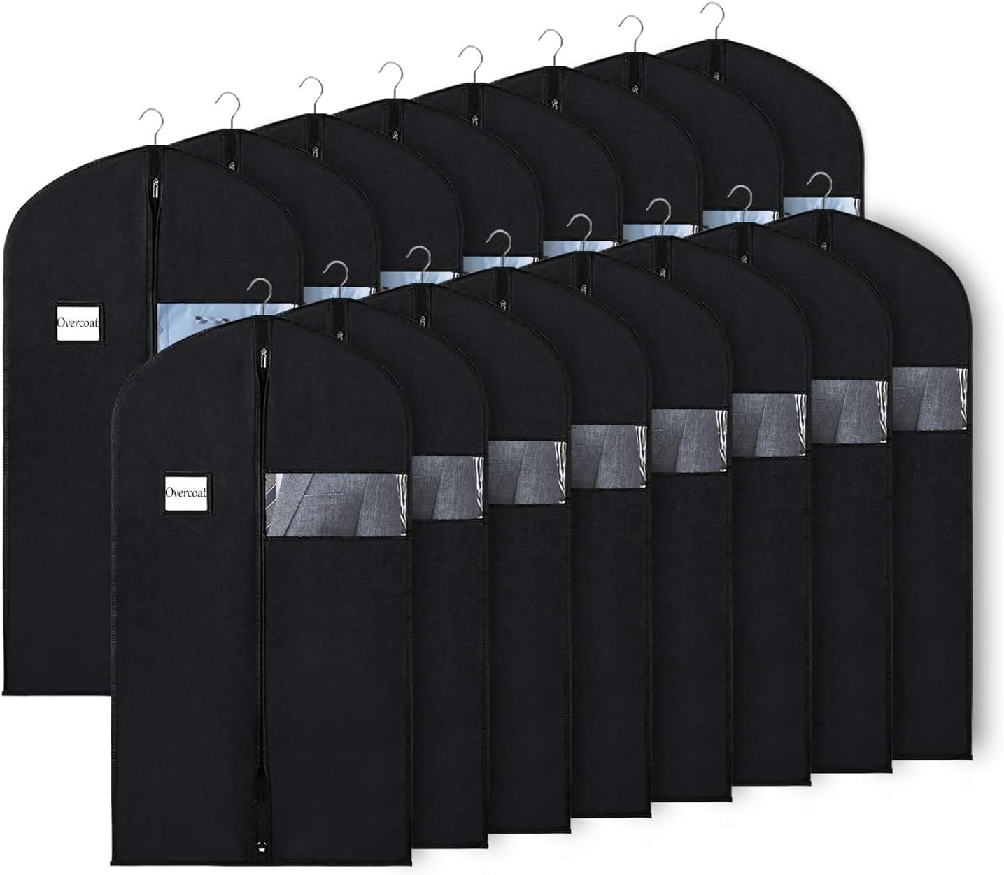 Univivi 16 Pack Suit Bags Garment Bag for Men Storage 40-inch Clothes Cover with Clear Window and