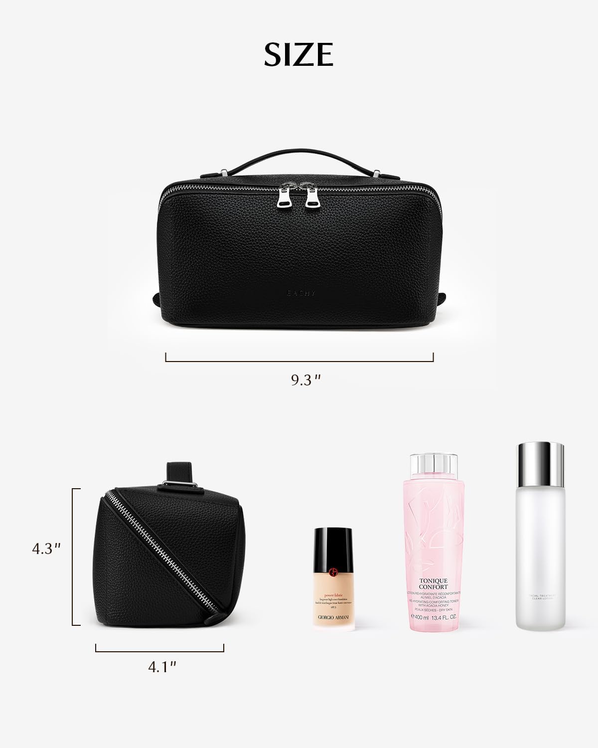 EACHY Travel Makeup Bag,Large Capacity Cosmetic Bags for Women,Waterproof Portable Pouch Open Flat Toiletry Bag Pattern Makeup Bag
