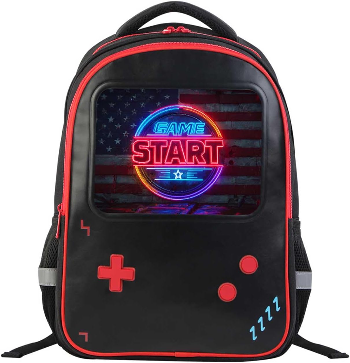 Gaming Backpack for Boys | 17" Schoolbag for Kids Teens | Leather-Front School Bookbag | Backpacks for Elementary & Middle School Children | Adjustable Padded Straps