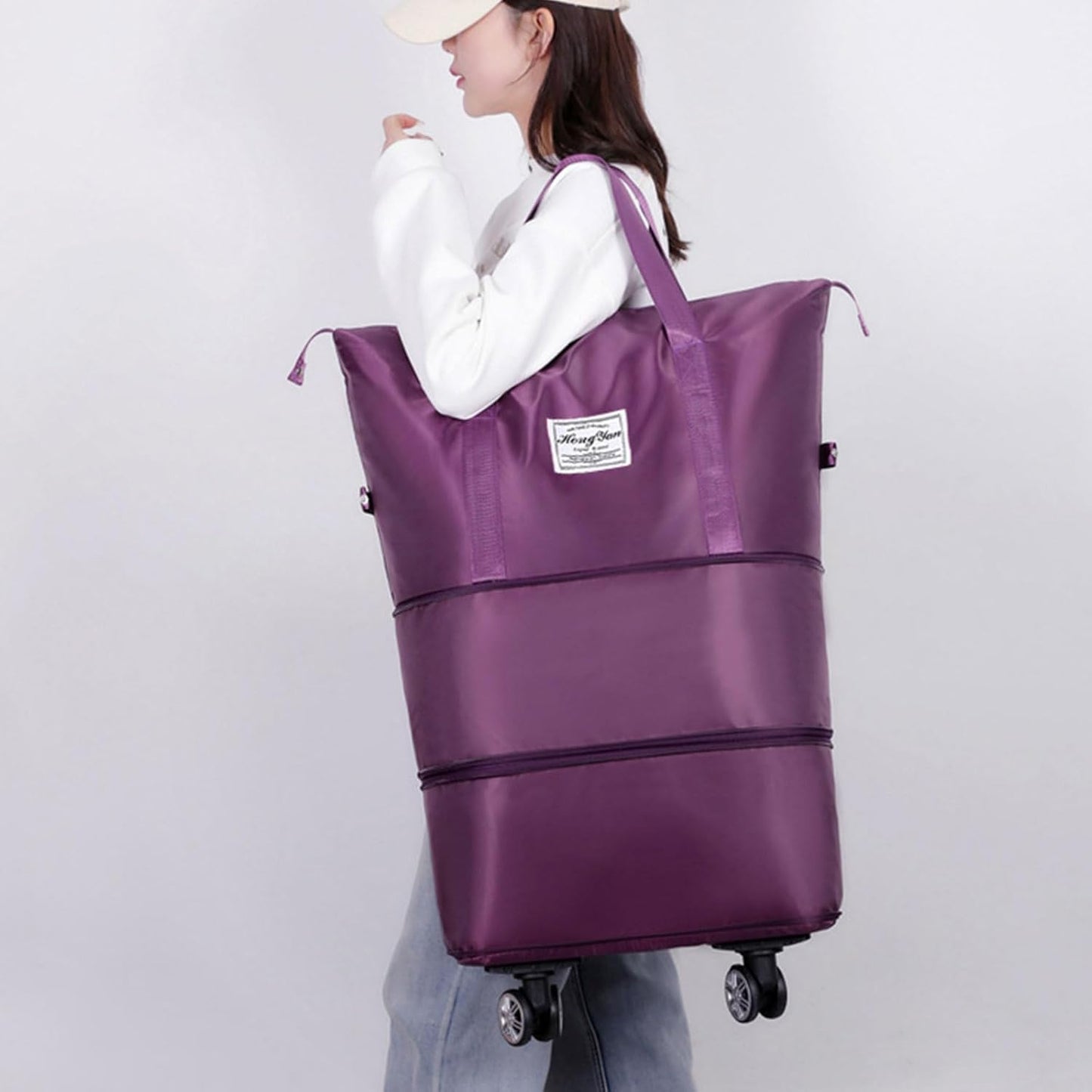 Shopping Bag Folding Shopping Cart Bag Detachable Wheel Trolley Bag Market Rolling Handtruck Bag Trolley Luggage Storage Luggage Bag with