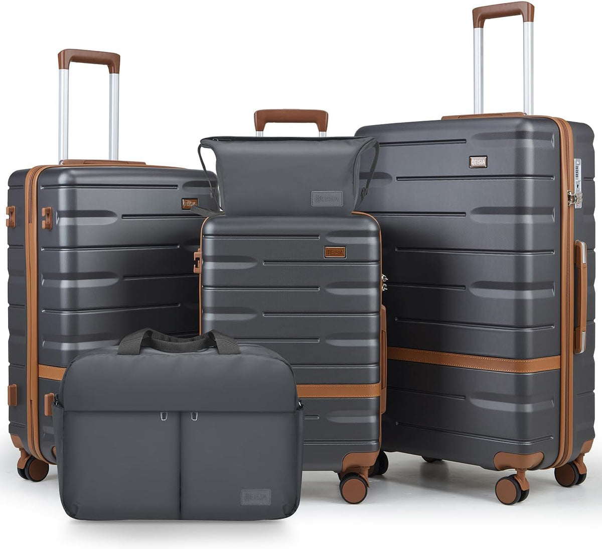 Luggage Sets 3 Piece with TSA Lock Hardside PC+ABS Carry On Suitcase with YKK Zippers Lightweight