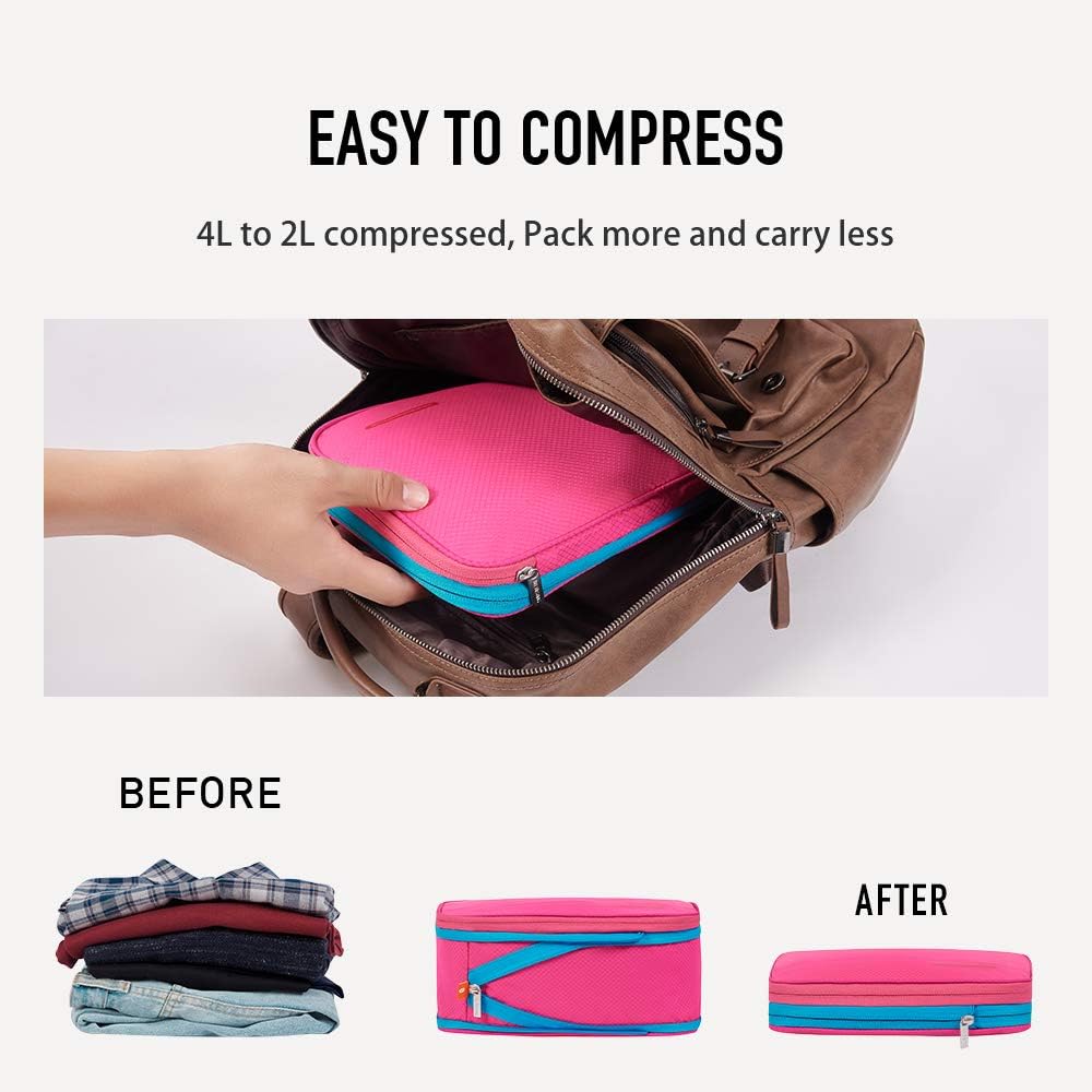 Bee Nesting Waterproof Compression Packing Cubes,Travel Packing organizers for Carry on