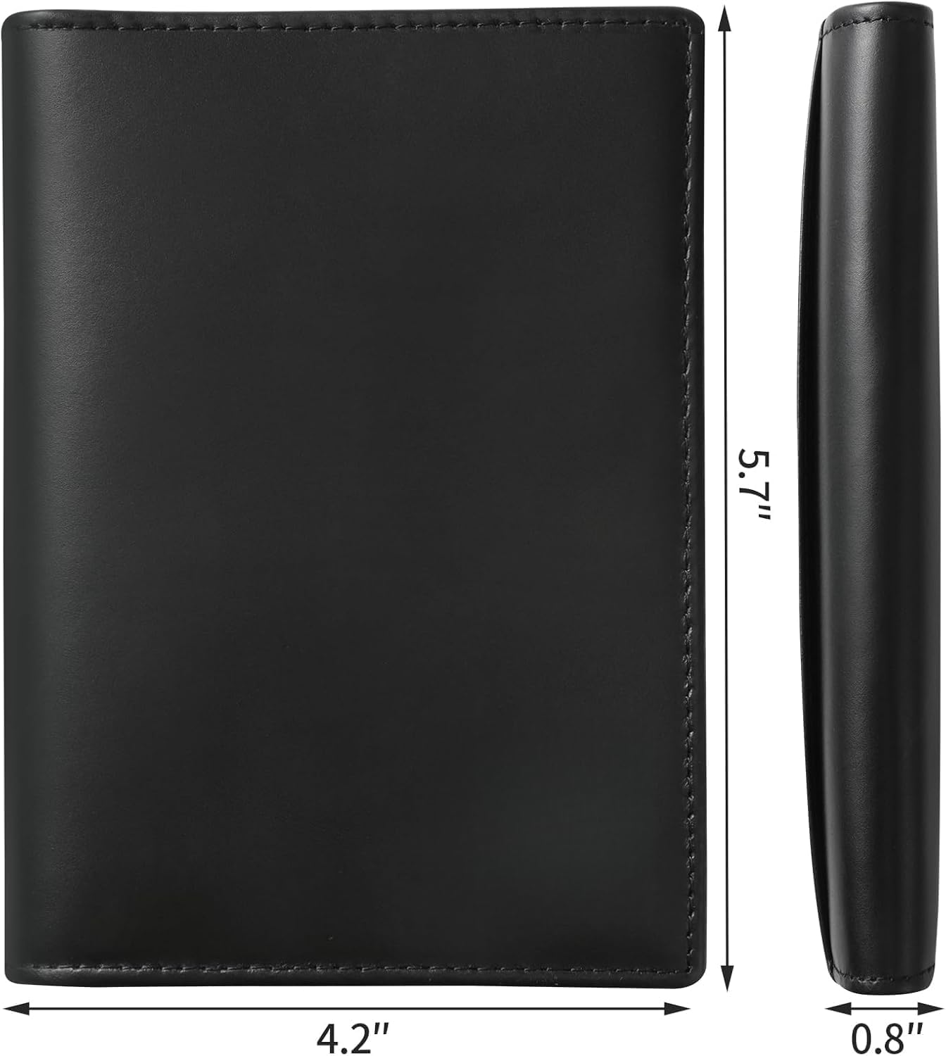 Genuine Leather Passport Cover for Men & Women, RFID Blocking Travel Wallet with Family Storage Capacity (Black)