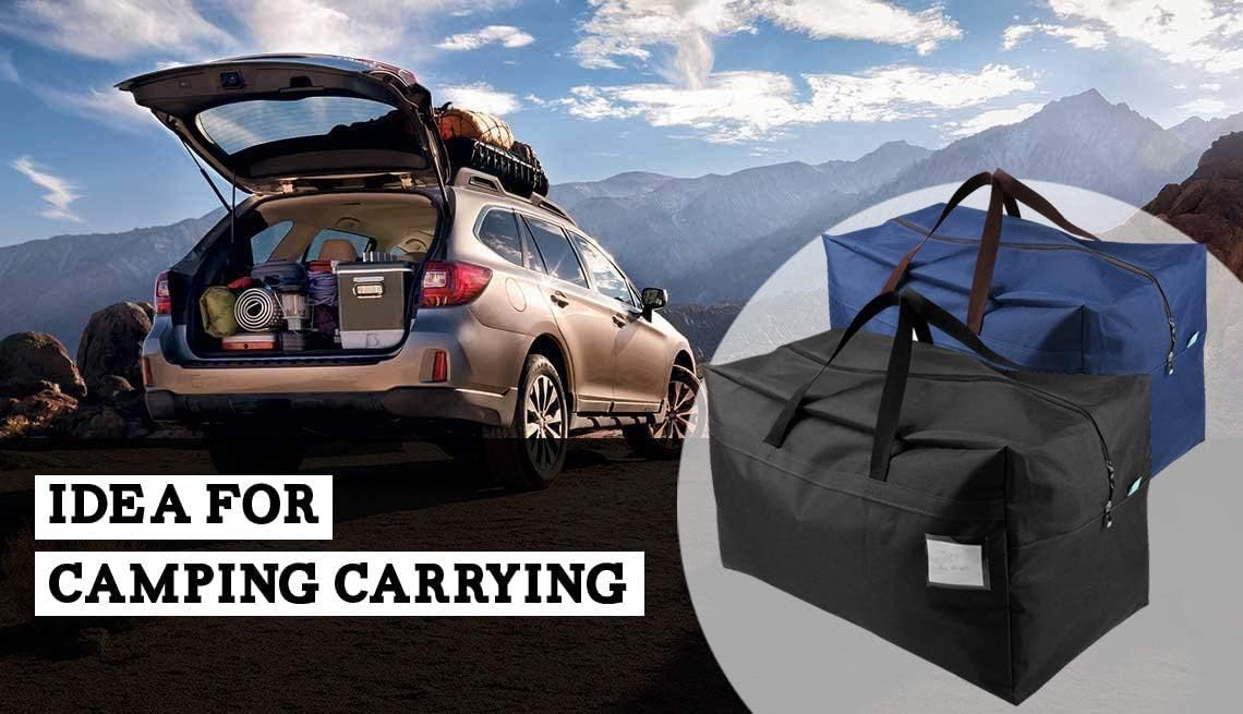 Pack of 3, 27.5 X 16.5 X 13.8", 3-Side Zip Open Storage Bags for Bulk Items Organizer, Travel Duffel Storage Bags, Water-resistant House Moving Organizer Bins with Handles, Black Dots