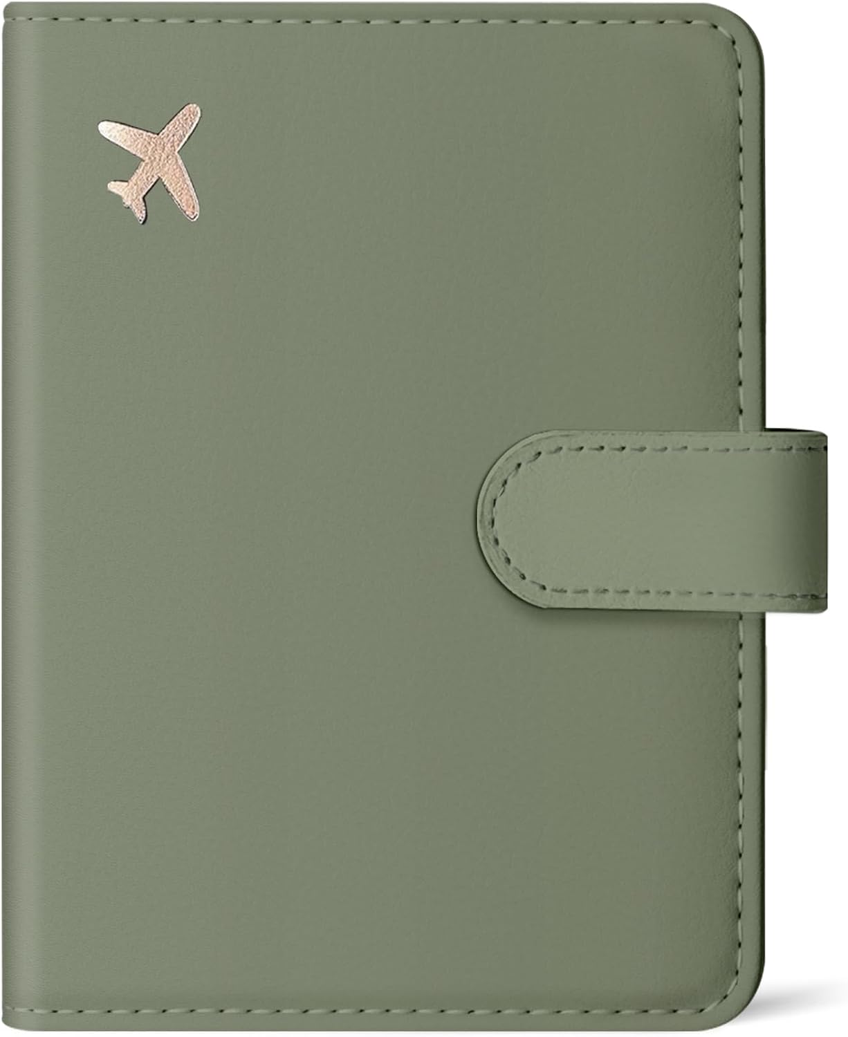 Passport Holder for Travel Essentials, RFID Blocking Leather Cover Wallet with Magnetic Closure, Aesthetic & Cute Passport Book Case for Women and Men - Green
