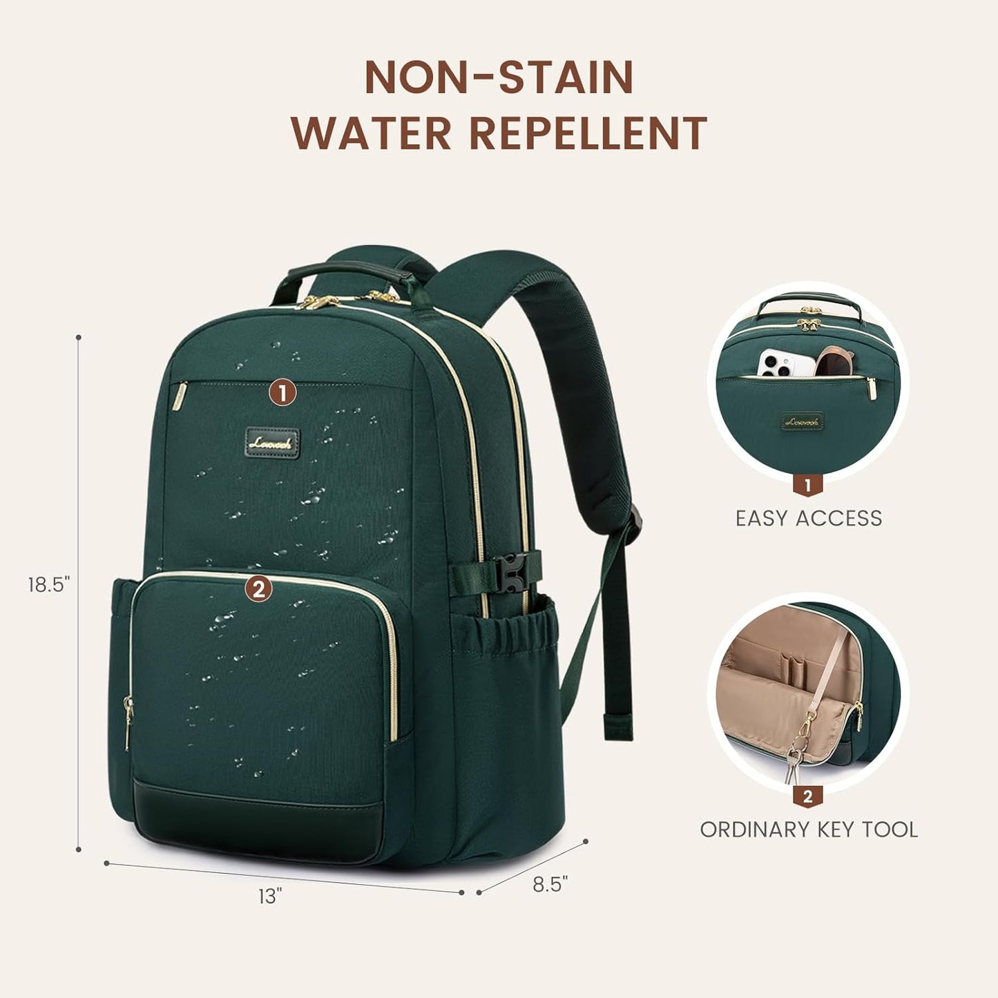 LOVEVOOK Laptop Backpack for Women with Pouch Pocket for Large Capacity Cup,17 Inch Laptop Computer