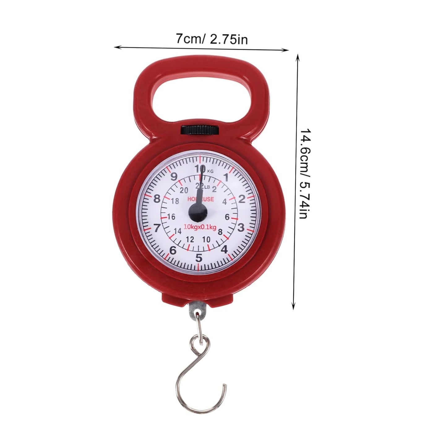 LIFKOME 10kg Portable Hand Scale Fishing Scales Manual Lightweight for Travel Capacity Random Color