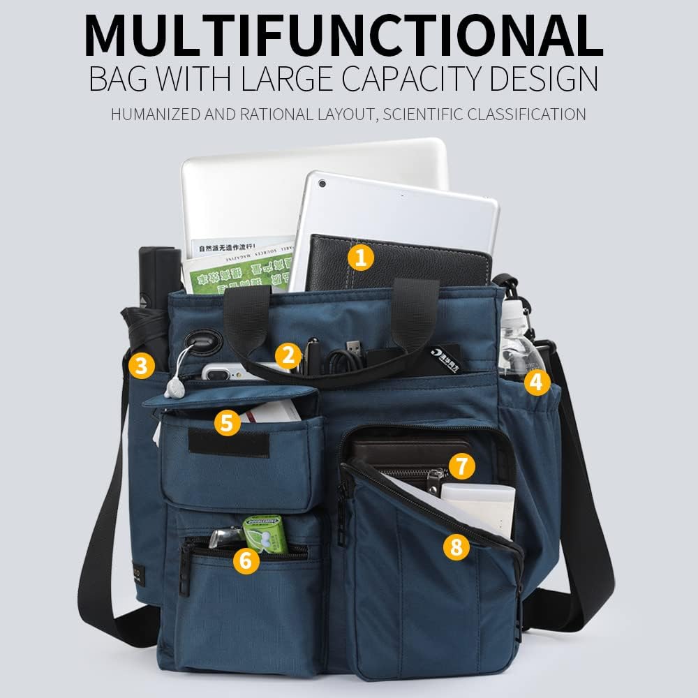 Mens Messenger Bag Laptop Shoulder Bag Computer Work Office Bag Waterproof Briefcases for Travel Work