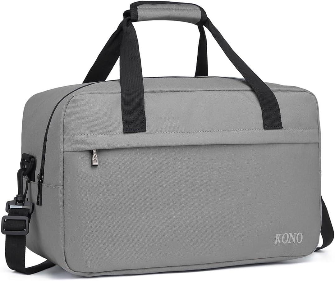 Kono Travel Duffel 20L Under Seat Carry-On Sports Tote Gym Weekender Overnight Bag - 15.75"x9.84"x7.87" Gray