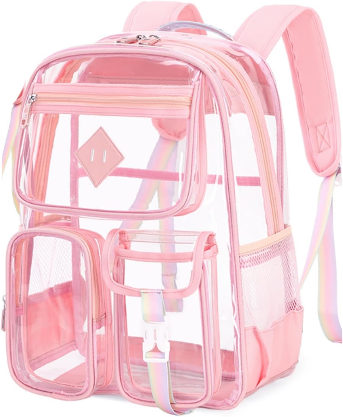 Clear Backpack for Girls Large Heavy Duty Transparent Bookbag for Middle School Kids Travel Daypacks