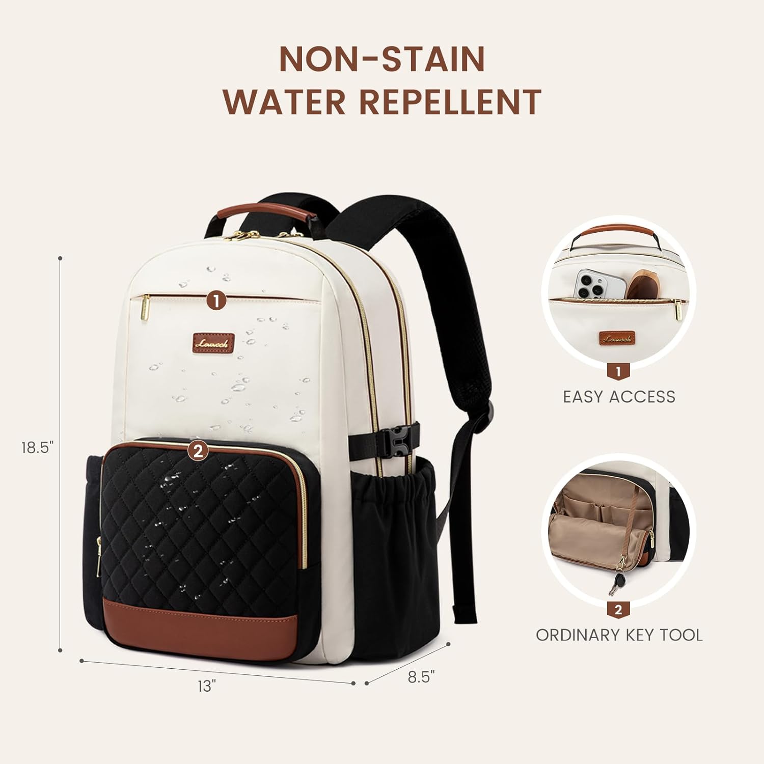 LOVEVOOK Laptop Backpack for Women with Pouch Pocket for Large Capacity Cup,17 Inch Teacher Nurse