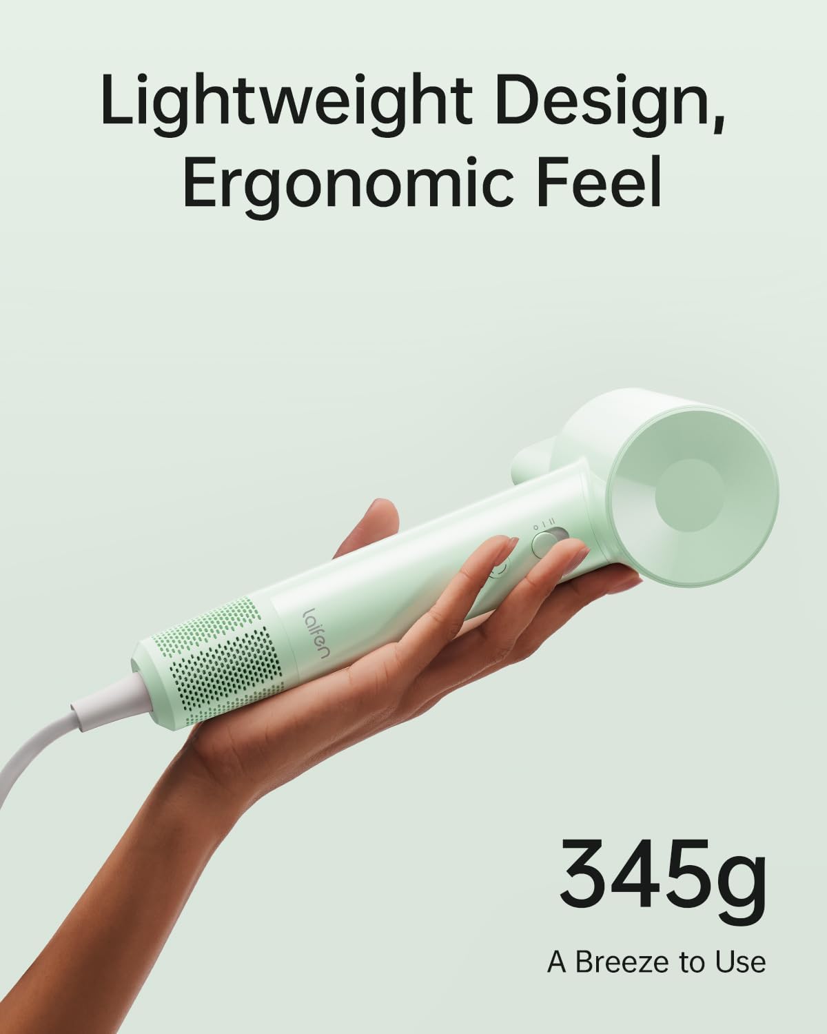 Laifen SE Lite Hair Dryer, Negative Ionic Blow Dryer with 100,000 RPM Brushless Motor for Fast Drying, High-Speed Low Noise Thermo-Control Hairdryer with Lightweight Design for Home/Portable Travel