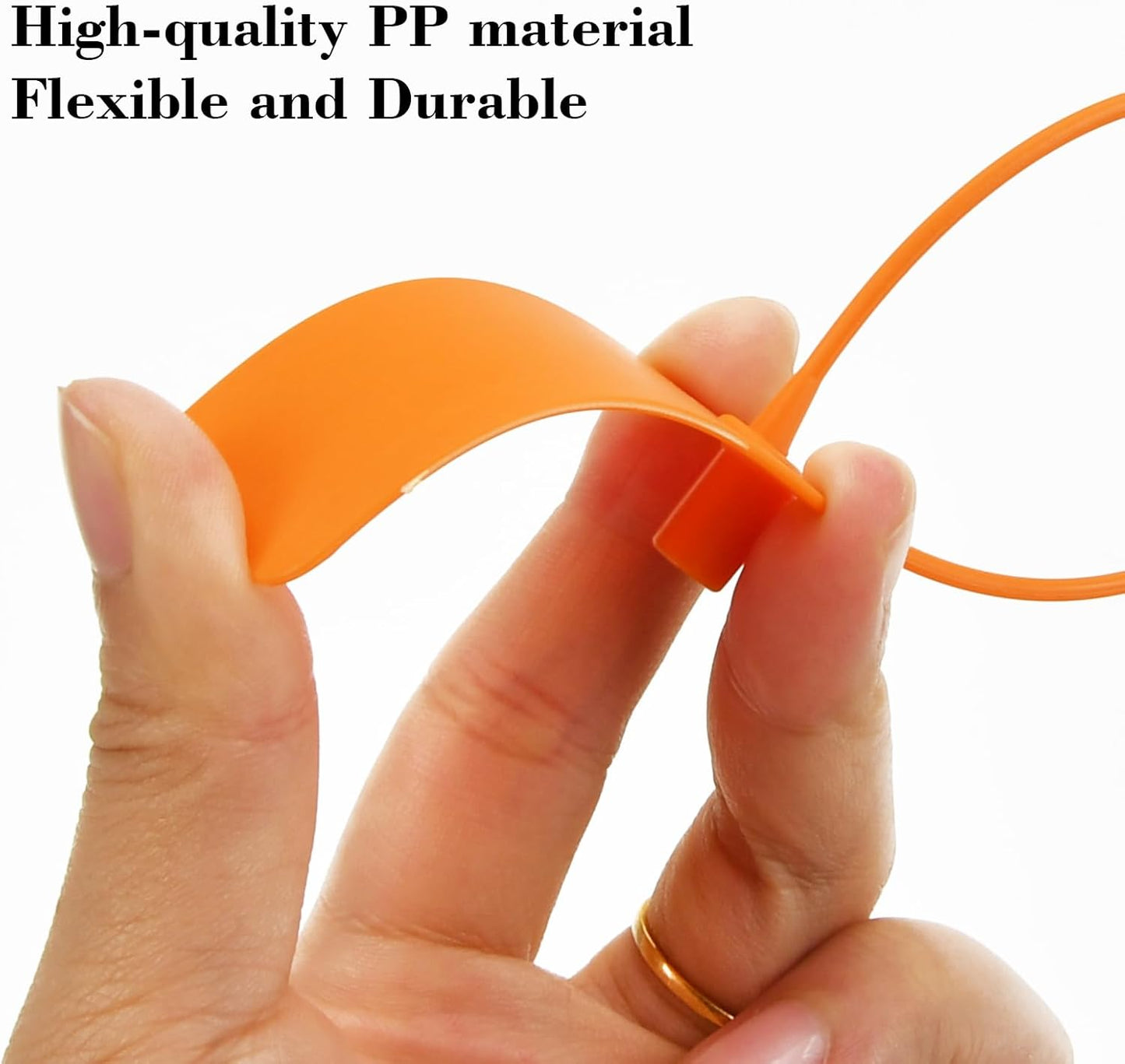 50pcs Luggage Tags Plastic Seals Shipping Label Logistics Use Sign Tie, Sealing Storage Multi Purpose Name ID Tag with Marker for Backpack, Schoolbag, Car Key (Orange)