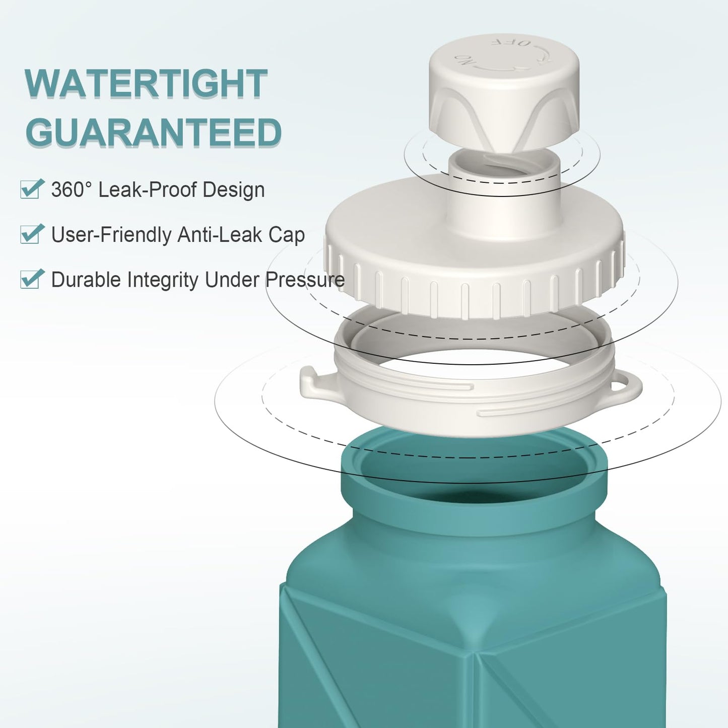 Collapsible Water Bottles 2 Pack, 21oz/610mL, Silicone Travel Water Bottle