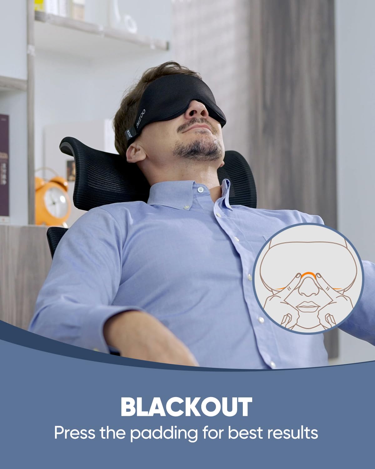 MZOO Luxury Sleep Mask for Women Men Patented Light Blocking Design