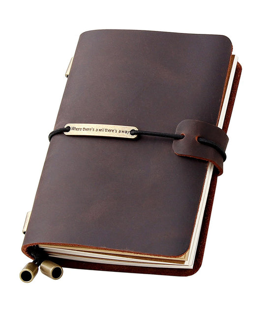 Robrasim Refillable Handmade Travelers Notebook, Leather Travel Journal Notebook for Men & Women