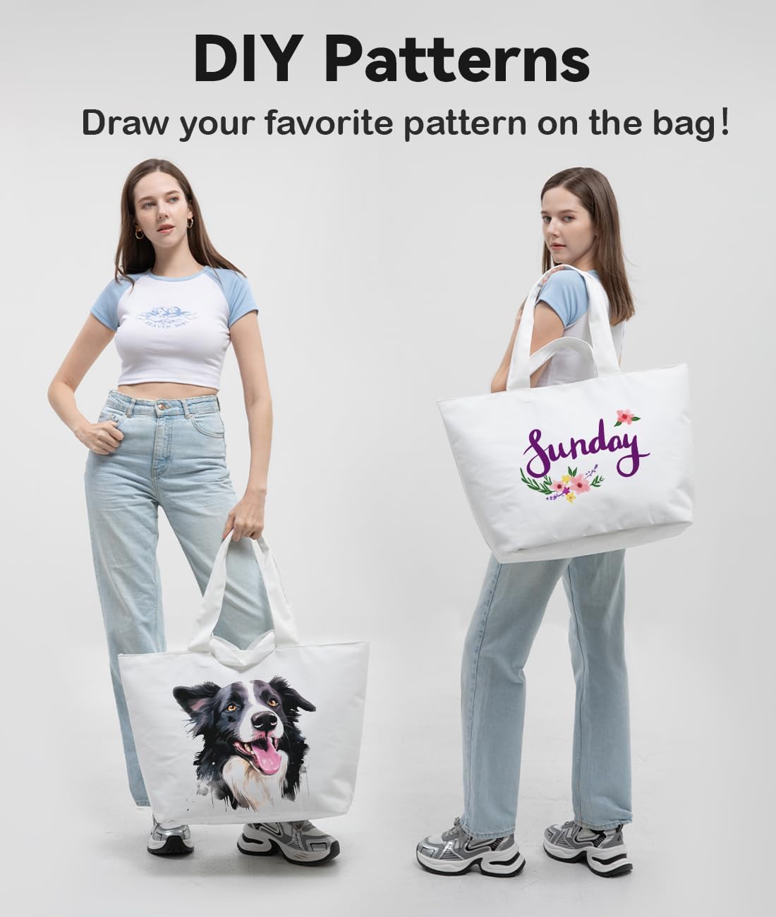 22'' 50L Large Canvas Bag, Extra Large Tote Bag for Women, Overnight Bags for Travel