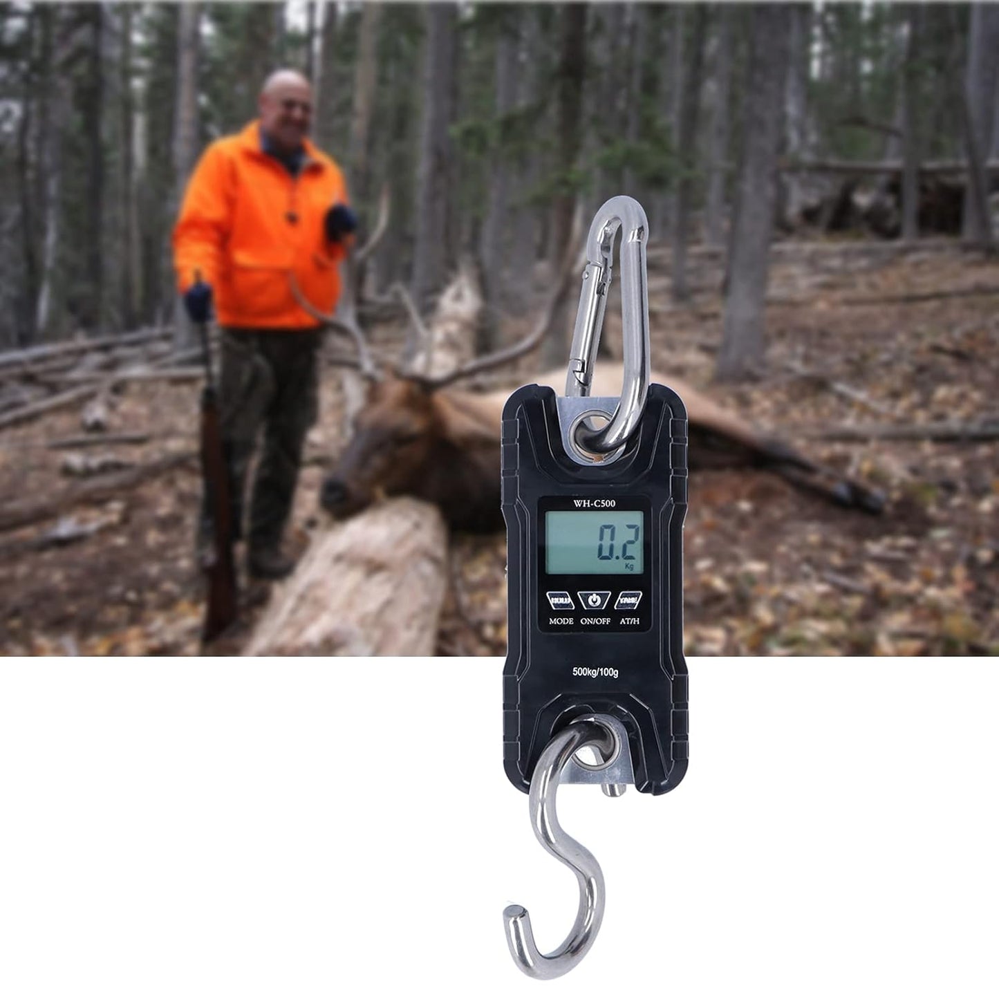 FLEXMAN Portable Electronic Hanging Scale LCD Display with ABS Engineering Plastic Shell 500kg (Adhesive)