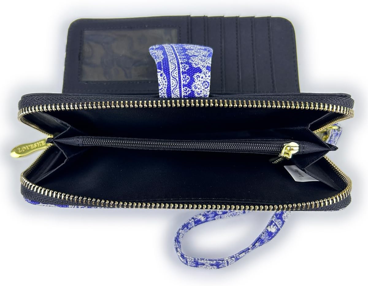 Women Wallet Card RFID For Womens Holder Blocking Credit Small Zipper Purse Pocket Bifold Slim Coin ID Ladies Wristlet Clutch Large Capacity Window Case Travel Zip Women's