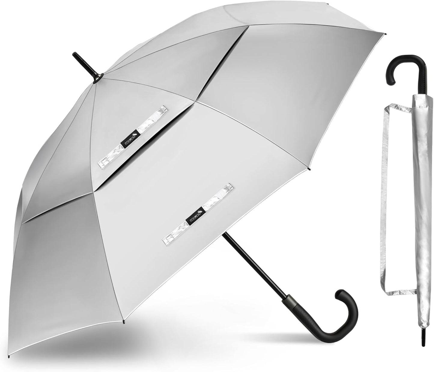 ZOMAKE 62/68" Windproof Golf Umbrella UV Protection, Automatic Oversize Golf Umbrellas Double Canopy Vented Sun Blocking Push Cart for Rain Sun